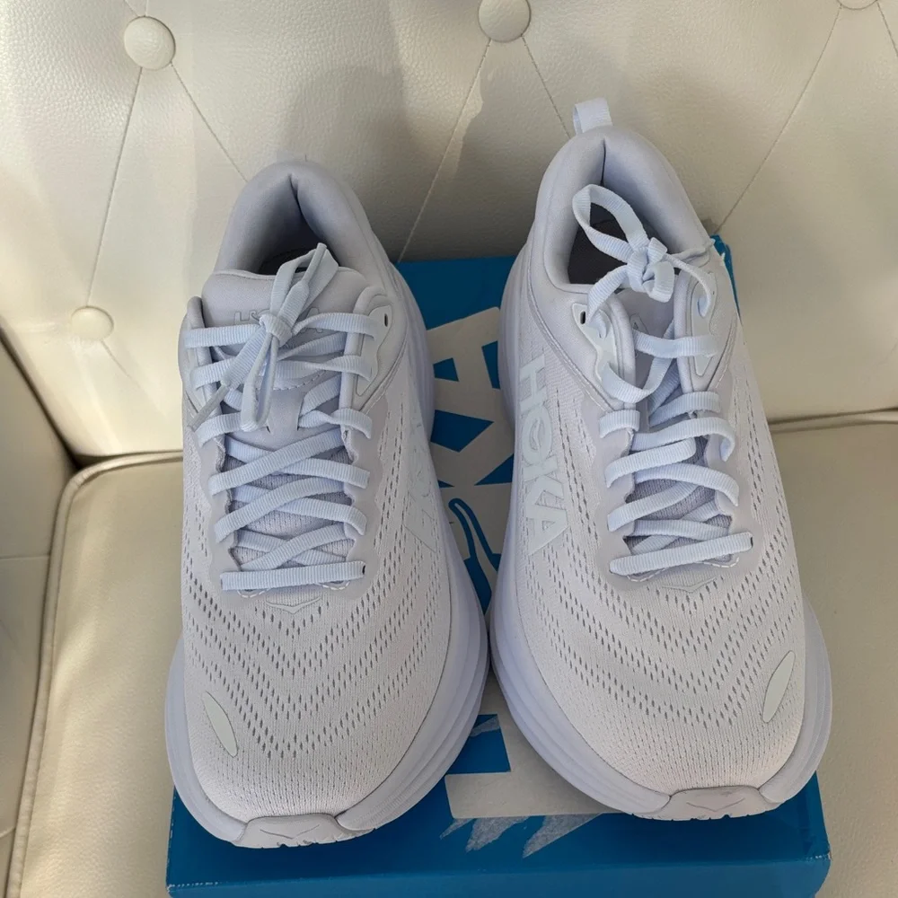 HOKA BONDI 8 WIDE Women Running Shoes in Turquoise Purple, Comes in Box as shown - Picture 7 of 11